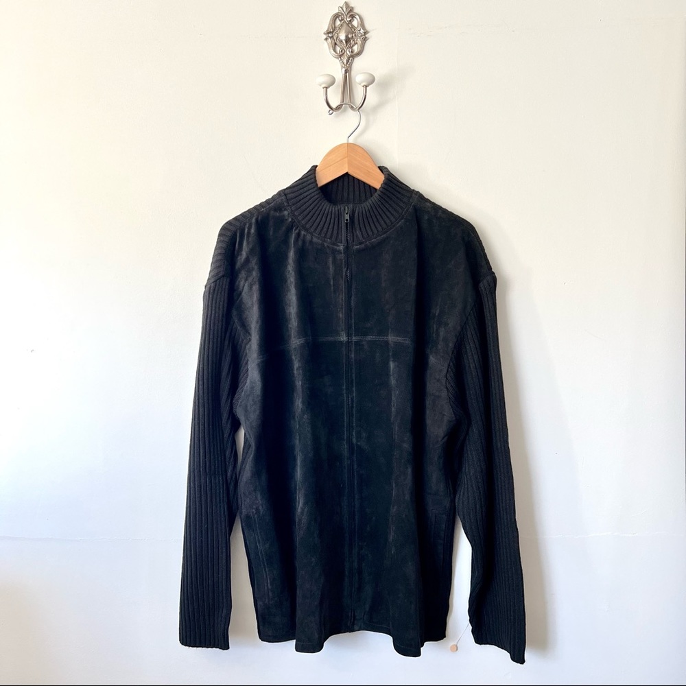 CROSSINGS Mens Suede Sweater